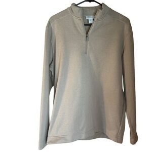 Aspen Men’s Quarter Zip Sweater, Tan, size large